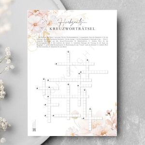 Crossword puzzle wedding German, wedding game word search to print, wedding games download, wedding games guests, wedding puzzles