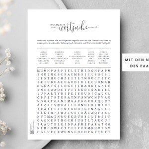 Schönes Hochzeitsspiel für die Gäste, schlichtes Hochzeitsspiel für Gäste, PDF Hochzeitsspiel zum ausdrucken schlicht