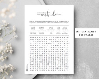 Beautiful wedding game for the guests, simple wedding game for guests, PDF wedding game to print simple