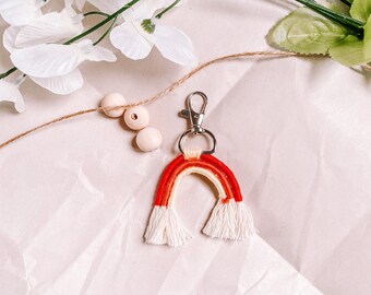 Macrame Rainbow Keychain