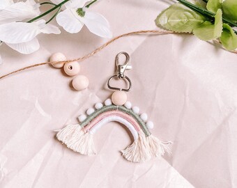 Macrame Rainbow Keychain