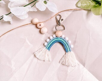 Macrame Rainbow Keychain