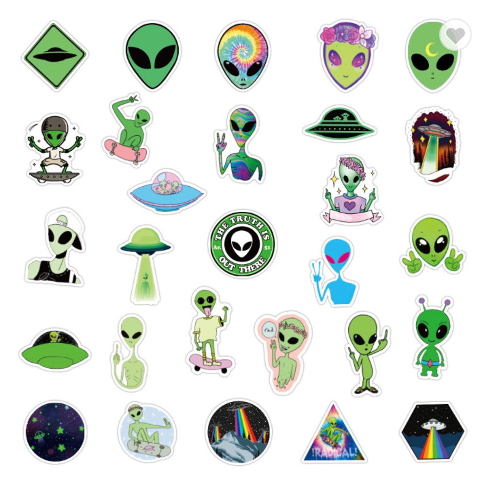 25/35/50 PCS Aliens Waterproof Vinyl Stickers Laptop | Etsy