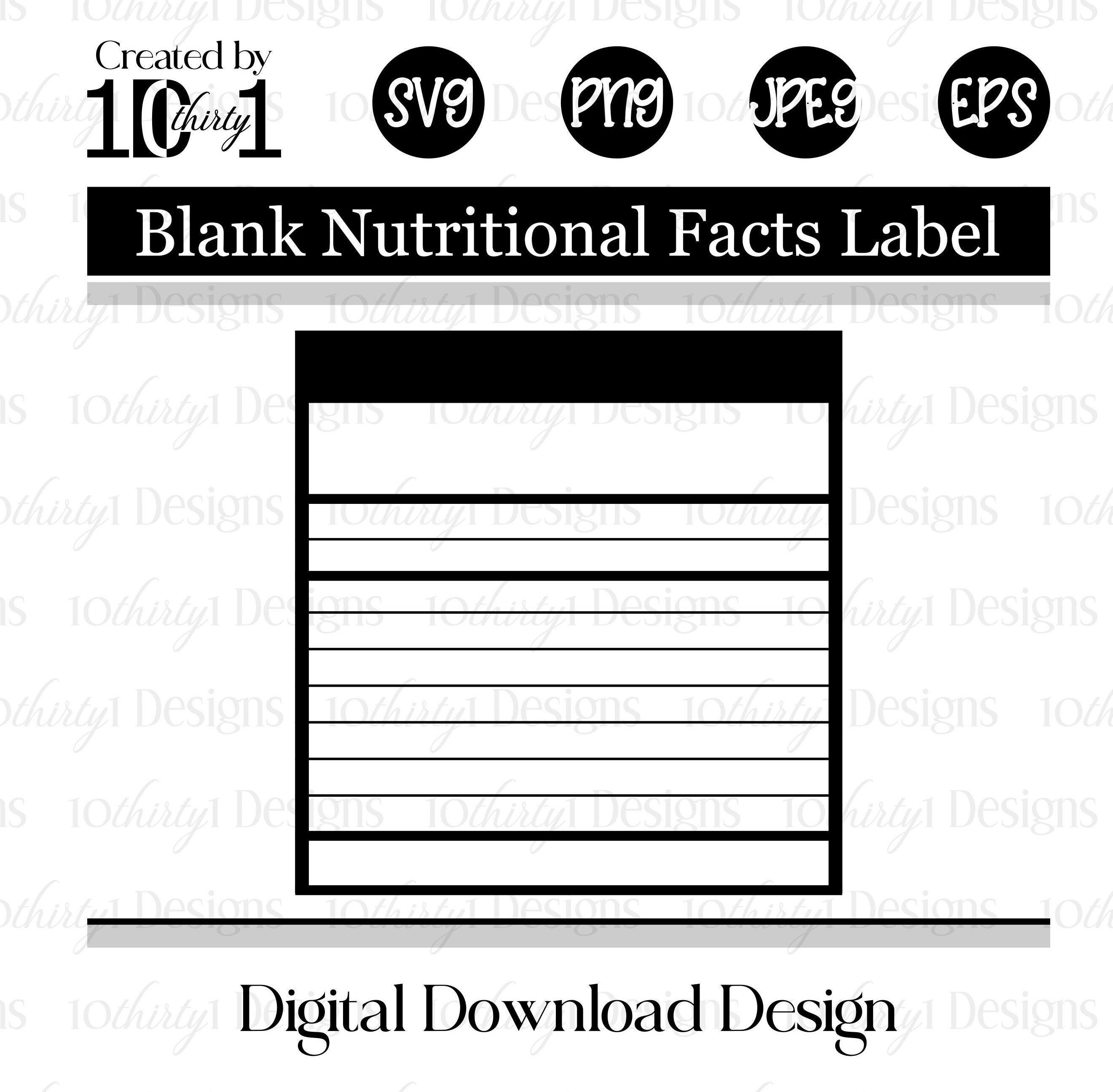 Blank Nutritional Facts Label Template Digital Download SVG Etsy blank-nutritional-facts-label-template-digital-download-svg-etsy