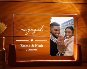 Personalized Engagement Gift - Newly Engaged Gift for Couple - Engagement Picture Frame - Engagement Photo Gift - Minimalist Engagement Gift