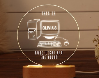 Custom Gift for Coder - Programmer Gift - Software Engineer Lamp - Artificial Intelligence - Custom Software Developer - Computer Geek Gift