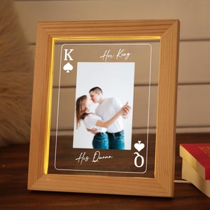Print koning en koningin paar - aangepaste fotoprint - uniek cadeau voor koppels - valentijnscadeau voor vriend vriendin - speelkaart stellen