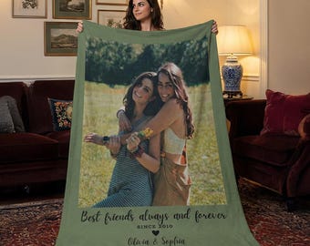 Photo Blanket, Personalized Couple Gifts for Him, Boyfriend Gift, Girlfriend Bootleg Blanket, Face Blanket Photo, Engagement Gifts, BFF Gift