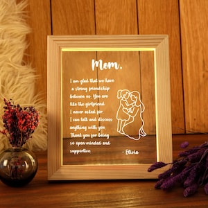 Luz de noche con letras personalizadas para mamá como regalo para el Día de la Madre - Regalo para mamá - Regalo de cumpleaños para mamá - Luz de noche con letras - Regalo para mamá de los niños - Regalos para madres