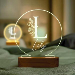 Luz noturna com letras personalizadas - Decoração de quarto infantil - Decoração de berçário - Presente para meninas pré-adolescentes - Presente para meninos adolescentes - Ideias para presentes de aniversário - Presentes de Natal