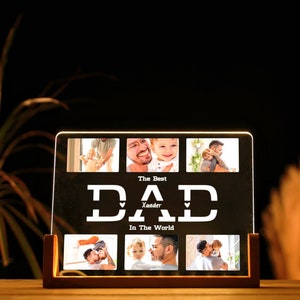 Personalized Photo Night Light - Fathers Day Gift - New Dad Gift - Best Gift for Dad - Best Dad Ever - Custom Name Light - Dad Birthday Gift