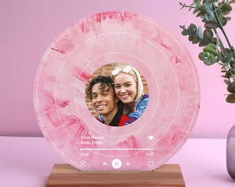 Custom Vinyl Record with Photo, Engagement Gifts for Him, Wedding Couple Gifts, Mothers Day, Anniversary Gift, Best Friend Gift Song Plaque