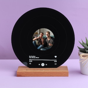 Personalisierte Schallplatte - Geburtstagsgeschenk für Bruder von Schwester - Mein Bruder für immer Personalisierter Fernbruder - Bruder Druck
