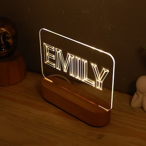 Personalized Name Night Light - Custom Led Lamp - Office Desk Name Plate - Unique Birthday Gift - Teens Girls Boys Bedroom Decor - Kids Gift