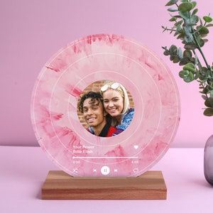 Personalized Music Plaque for Couples - Anniversary Gift for Him Her - Personalized Record with Your Photo - Unique Couples Anniversary Gift