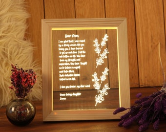 Personalized Hand-Written Letter Night Light - Mother's Day Gift Ideas - Mothers day gift - Gift for Mom - Grandma Nana Mommy  Birthday Gift