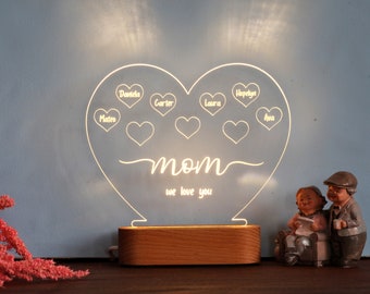 Personalized Mom Birthday Gift Idea - Mom Lamp - Grandma Nana Mother in Love Gifts From - Mother's Day Gift Ideas - Mummy Gift The Kids