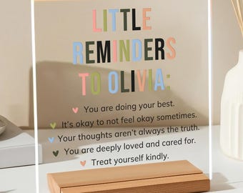 Reminder Gift for Friend, Self Love Gift, Little Reminders Acrylic, Mental Health Gift, You are Enough, Inspirational Gift for Daughter Son