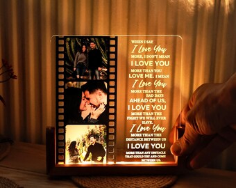 Custom Night Lamp for Couples - Girlfriend Gift - Wife Gift - Newly Wed Gifts - 1st 3rd Wedding Anniversary Gifts - Engagement Gifts for Her