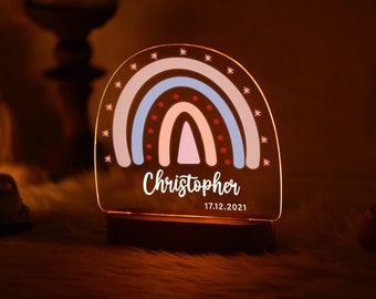 Rainbow Night Light with Name - Custom Name Light - Christmas Gift for Nephew - Gift for Niece - Kids Room Decor - Personalized Kids Gift