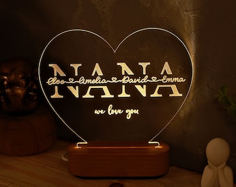 Gepersonaliseerde nachtlampje voor oma - cadeau voor oma - oma oma cadeau-ideeën - oma oma lamp - kerstcadeau voor oma - oma cadeaus