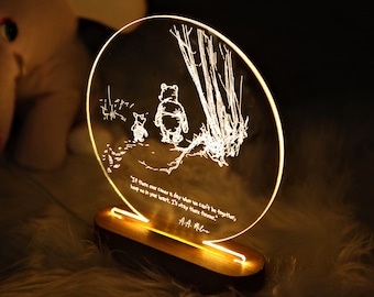 Pooh Bear Decor - Unique Baby Gifts - Night Light Baby - New Baby Gift - Nursery Decor Boy / Girl - Birthday Gift for Kids - Gift for Nephew