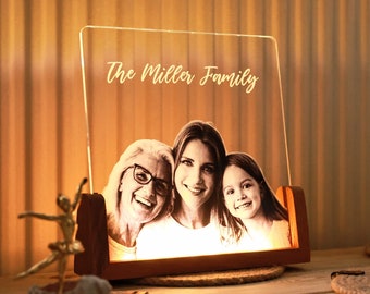Family Portrait From Photos - Mother and Daughters Print - Mothers Day Gift - Mom Birthday Gift - Gift from Daughter - Portrait From Photo