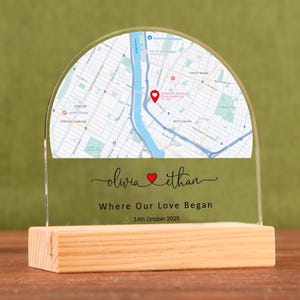 Custom Map Plaque - Where We Met - Wedding Anniversary Gift - Our First Date Map - Couples Gift - Engagement Gifts - Where It All Began Map