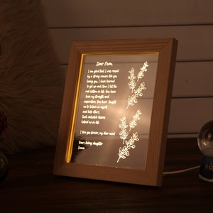 Personalized Hand-Written Letter Night Light Mother's Day Gift Ideas Mothers Day Gift Gift for Mom Grandma Nana Mommy Birthday Gifts image 3