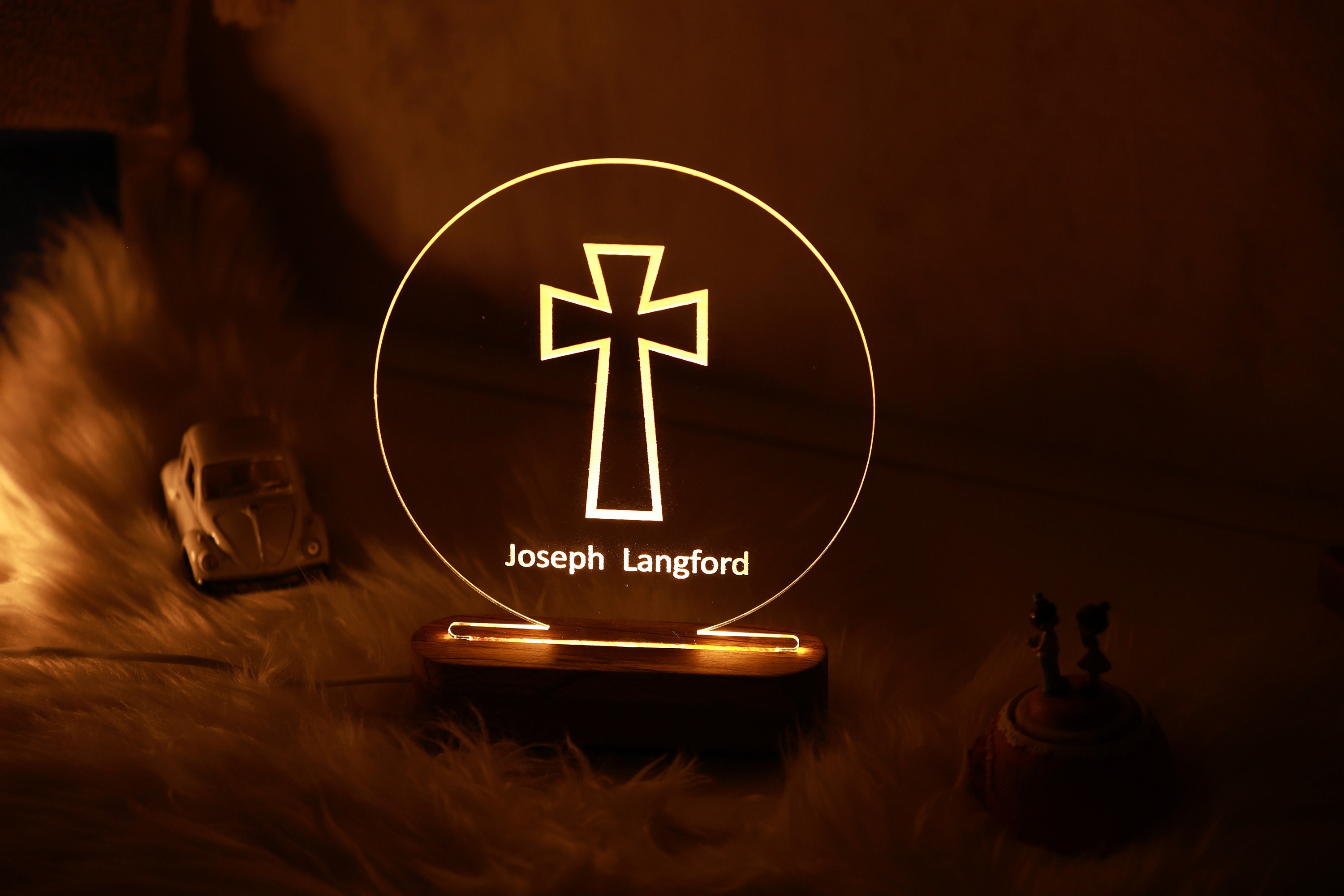 Personalized Bible Verse LED Night Lamp - Christening Night Light - Gift for Family - Kids Room Decor - Christian Home Decor - New Home Gift