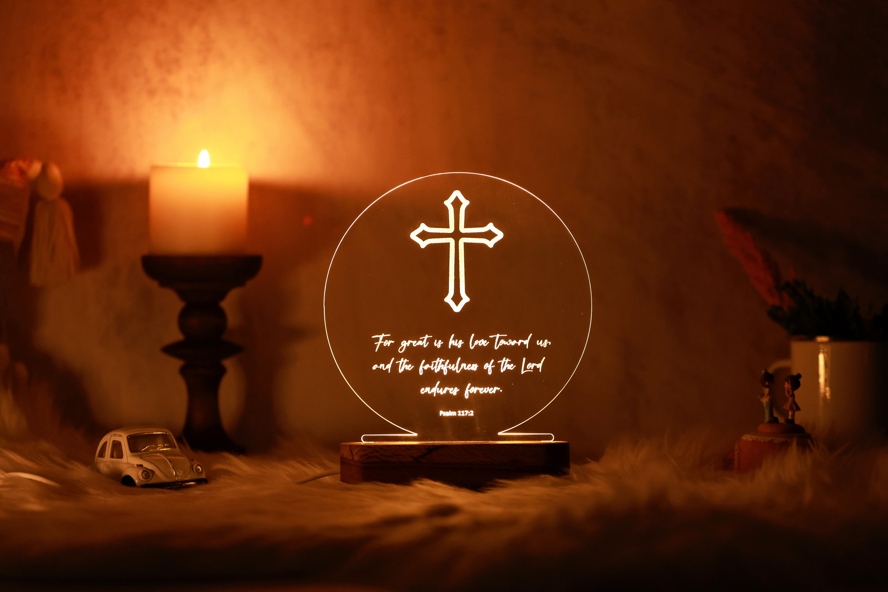 Personalized Bible Verse LED Night Lamp - Christening Night Light - Gift for Family - Kids Room Decor - Christian Home Decor - New Home Gift
