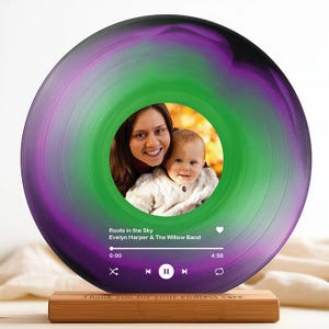 Personalized Vinyl Record with Photo for Mom – Acrylic Music Plaque Gift with Song and Picture - Perfect Mother&#39;s Day Keepsake - Unique Mom