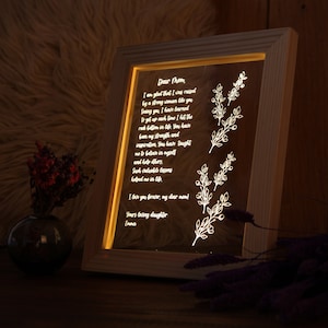 Personalized Hand-Written Letter Night Light Mother's Day Gift Ideas Mothers Day Gift Gift for Mom Grandma Nana Mommy Birthday Gifts image 5