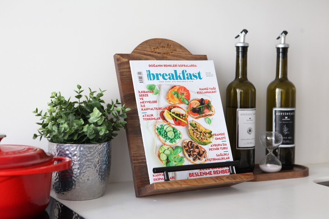 Personalized Wooden Stand Engraved Recipe Stand Cook Book Holder