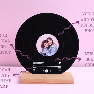 Personalized Record Display Best Gift For Husband Father Gift Husband Gift Gift for Him Anniversary Gift for Husband Daddy Gift image 3