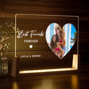 Benutzerdefinierte Bestie Foto-Nachtlicht, BFF Geschenk, Bester Freund Geburtstag, Freundschaftsgeschenk, Geschenk für Bestie, benutzerdefinierte Bestie Geschenke, Schwester Geburtstagsgeschenk