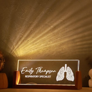 Dankeschön - Geschenk für Pulmonologen - Personalisierte Lampe für Pulmonologen - Geschenkidee für den Abschluss des Studenten - Anerkennung des Arztes - Geschenke für Ärzte