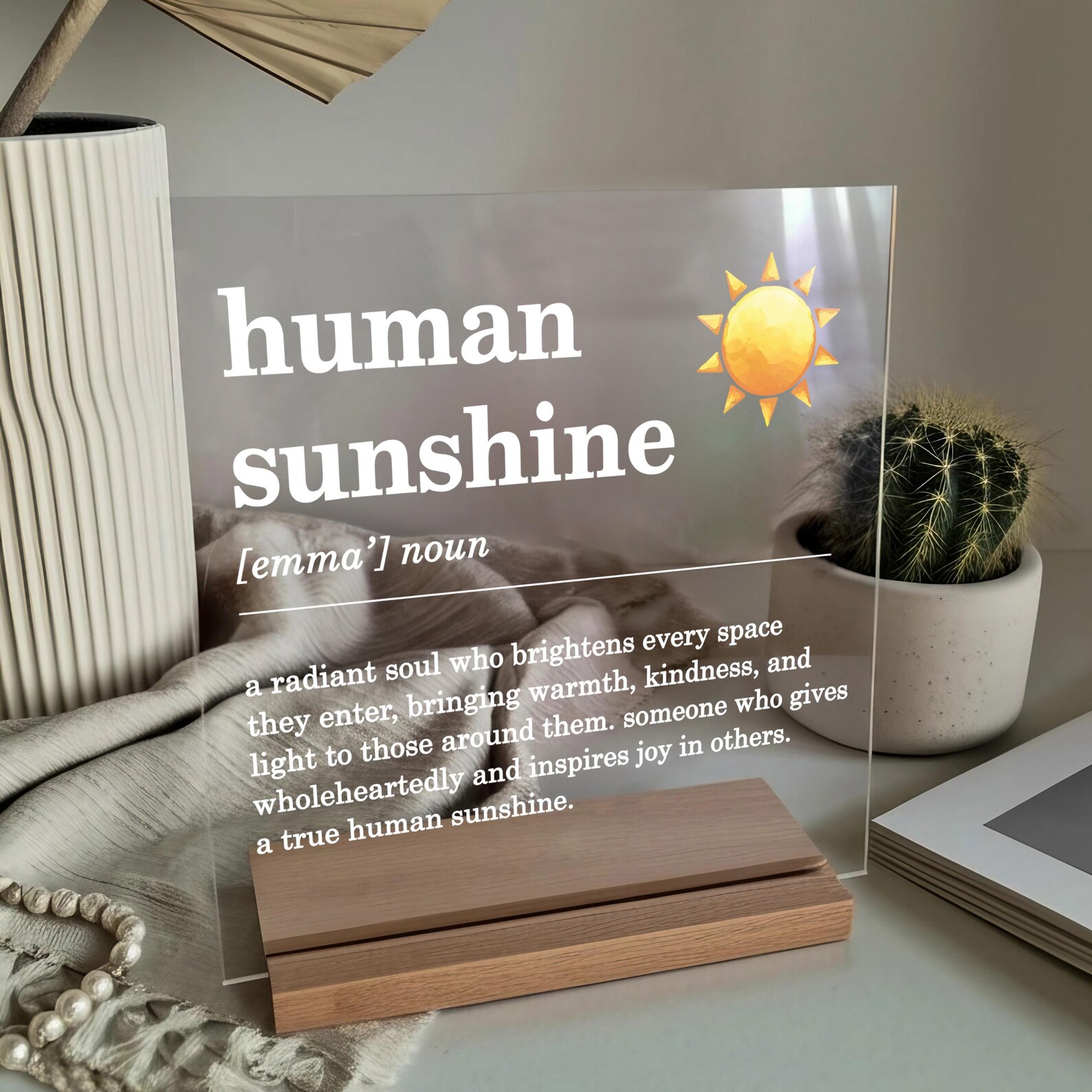 Sunshine Definition Human Sunshine Definition Acrylic Sign, Personalized Gift for Friend ...