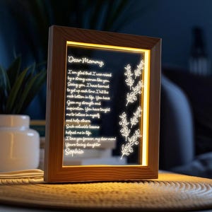 Luz de noche personalizada con letra manuscrita - Ideas de regalo para el Día de la Madre - Regalo para mamá - Regalos de cumpleaños para abuelas y abuelas