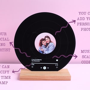 Personalized Record Display Best Gift For Best Friend Best Friend Gift Friendship Gift Best Friend Birthday Gifts Gift for Besties image 2