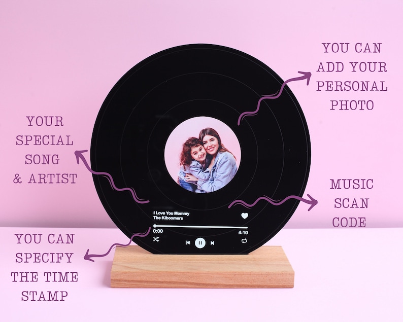 Personalized Record Display Best Gift For Best Friend Best Friend Gift Friendship Gift Best Friend Birthday Gifts Gift for Besties image 2