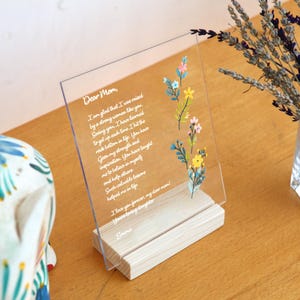 Placa personalizada con carta escrita a mano - Regalo para mamá - Regalos de cumpleaños para abuelas y abuelas - Ideas de regalos para el Día de la Madre - Regalo para el Día de la Madre