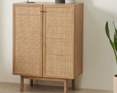 ANA Cabinet, Natural Oak Cabinet, Rattan Storage,