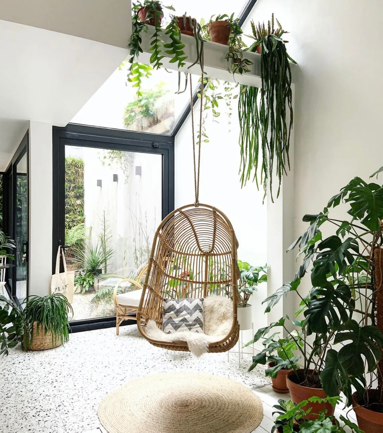 Wicker Hanging Chair Bamboo Hanging Chair Cane Rattan Etsy