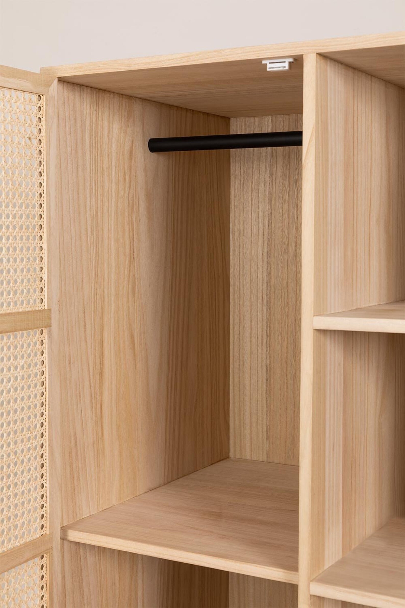 LIBRA Wardrobe Wooden Storage Unit With Natural Rattan Door Etsy