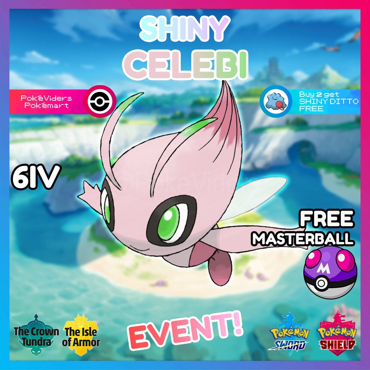 Zarude & Shiny Celebi 6IV Pokémon the Movie Coco Pokemon Sword & Shield  TRADING