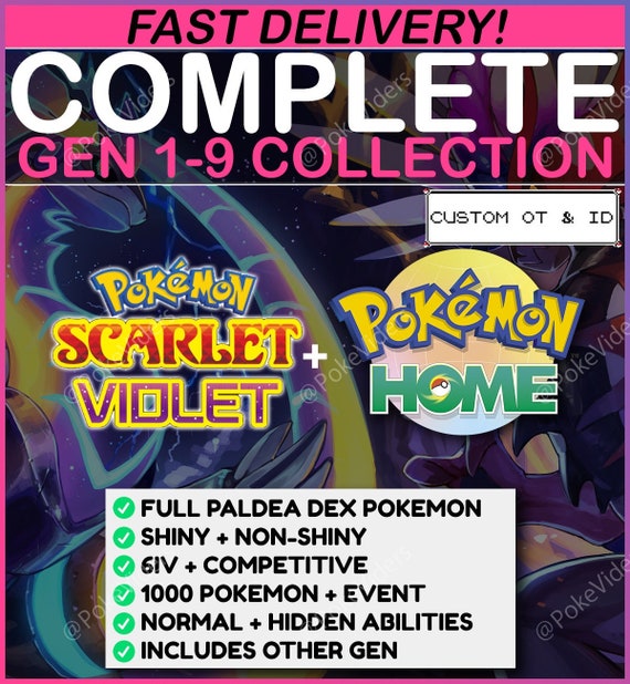 Complete Teal Mask DLC Pokedex Pokemon Home 6IV Shiny Pokemon Scarlet and  Violet