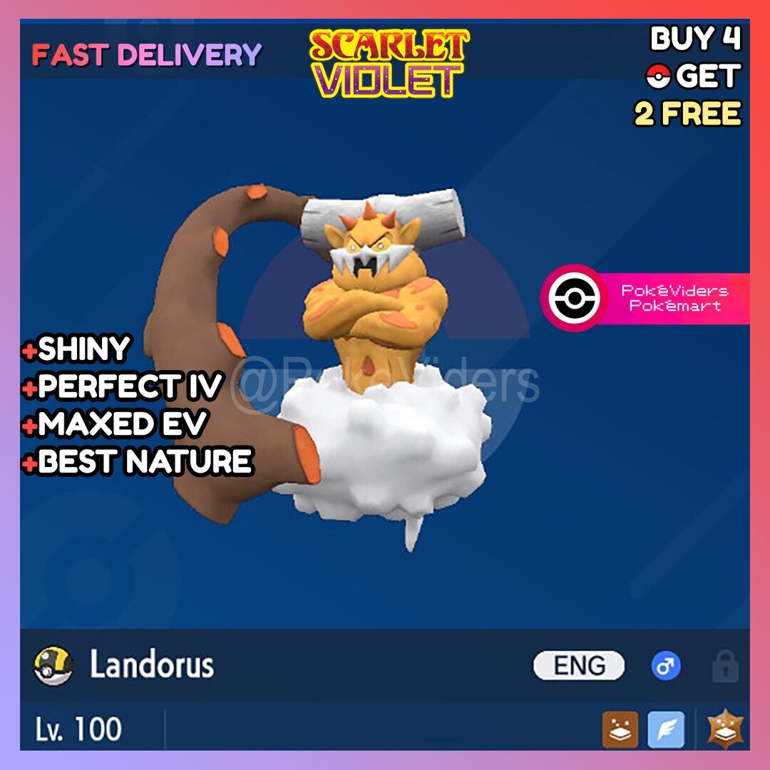 Pokemon Scarlet & Violet / Shiny Landorus / 6IV / Battle Ready