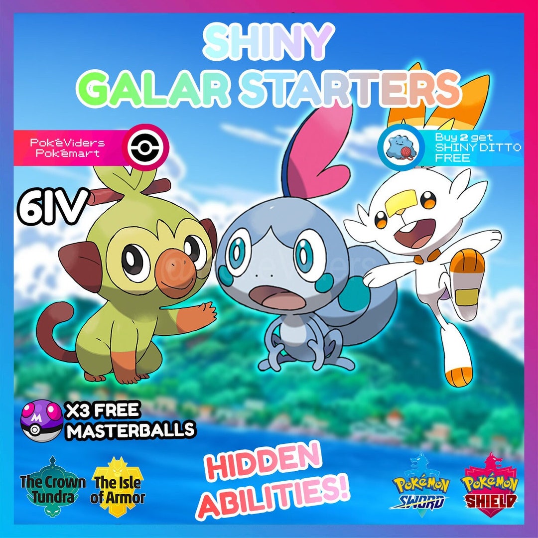 Galar Starters Trio (3x, 6IV, Shiny) - Pokemon Sword and Shield