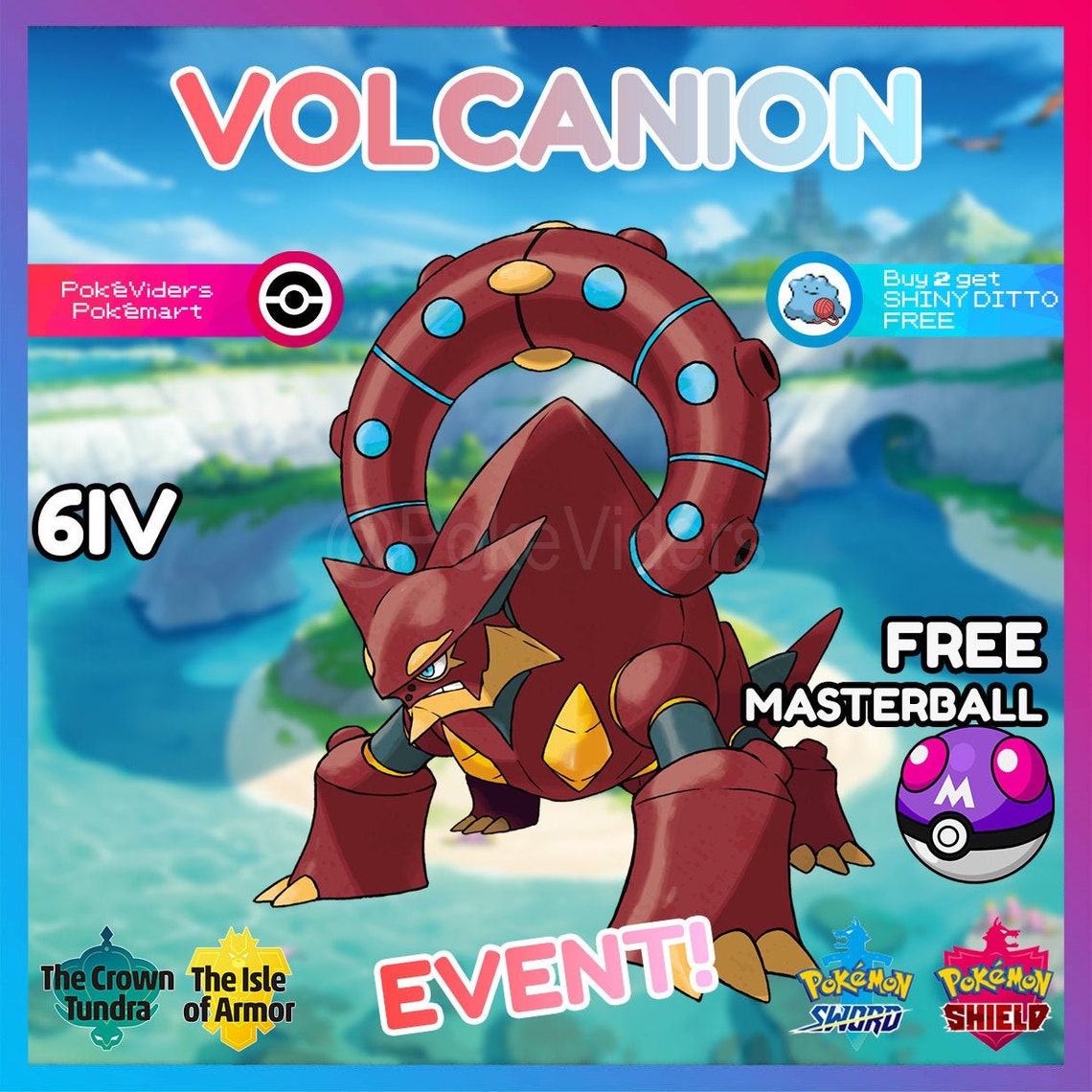 Pokemon Sword & Shield / Event Volcanion / 6IV / Battle Ready Etsy